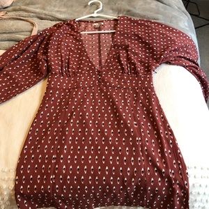 Amuse Society red long sleeve dress